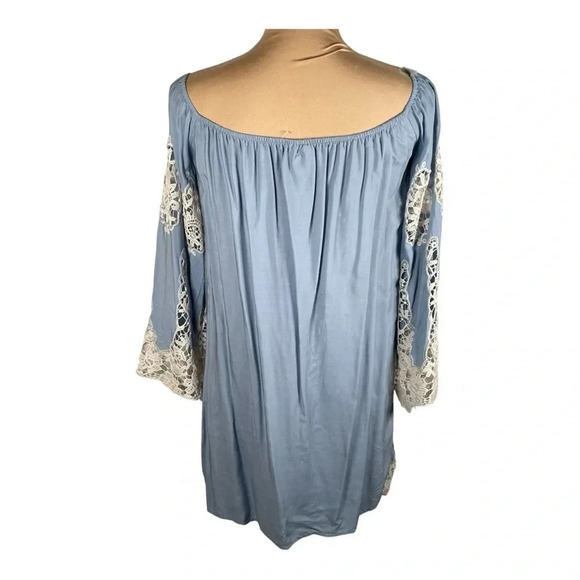 Rue21 Dress 3/4 Sleeves Deep Rounded Neckline Embroidered Lace NWT XS - Picture 2 of 5